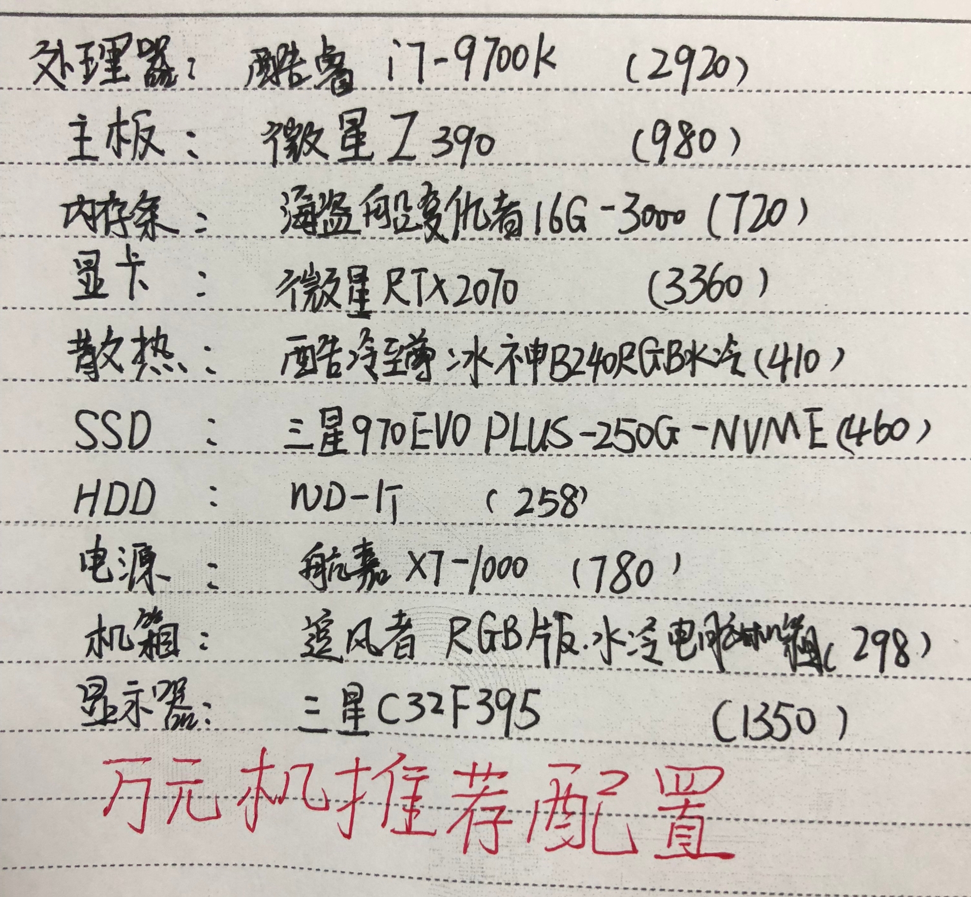 电脑主机PS组装配置单，打造你的专属高性能机器